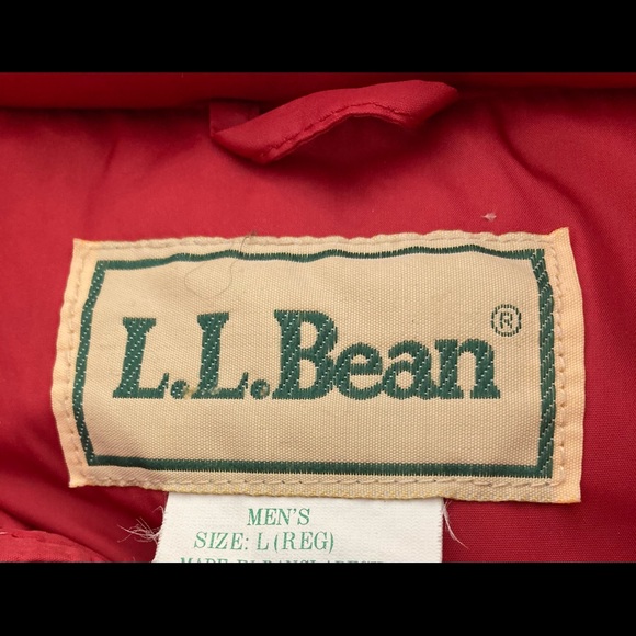 Vintage LLBean Red Down Puffer Vest Men’s Size Large - Picture 5 of 9